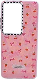 Plastic Back Cover with Bows Design for Realme C75x - Pink