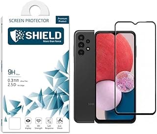 Screen protector for Samsung Galaxy A 13 Original From (SHIELD) 9D Glass Diamond Shield Tempered Glass. Strongest ever, full coverage, 4K clarity, ultra-fast fingerprint support & easy to install