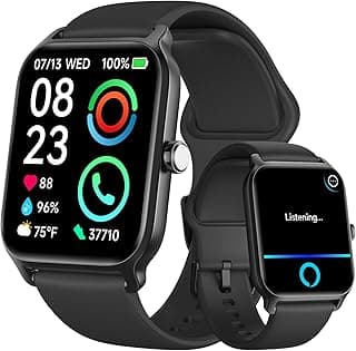 Smart Watches for Men Android & iPhone, Alexa Built-in [1.8" HD Screen] IP68 Waterproof Fitness Watch with Bluetooth Call (Answer/Make), Heart Rate/Sleep/SpO2 Monitor, 105+ Sports Tracker