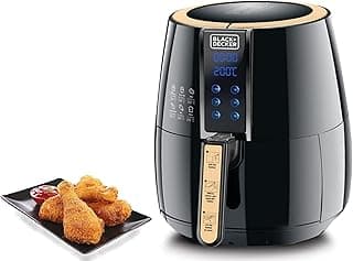 Black & Decker AerOfry Air Fryer, 1500 Watt, 4 Liter, Black - AF400 - Deep Fryers - ( International warranty ) - 220V supply voltage and 50Hz