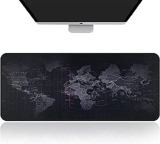 ماوس باد جيمنج كبير بتصميم خريطة العالم، قاعدة مطاطية غير قابلة للانزلاق، سطح ناعم للكيبورد والماوس للألعاب والمكتب واللابتوب، 70 × 30 سم - متعدد الألوان