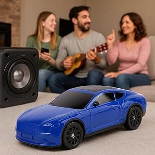 Casaquin Car Shaped Speaker Wireless Bluetooth, Portable Speaker in car Shape, Luxury Sports Car Design Speaker Wireless (Blue/Black) (Blue)