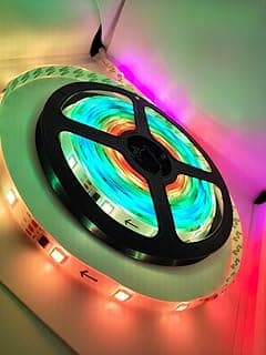 (قطعة واحدة) شريط إضاءة LED 5 متر 12 فولت 5050 RGB بقدرة 72 وات مقاوم للماء IP65 | شريط LED قابل للبرمجة 5 متر 12 فولت 5050 | تصميم متين | سهل التركيب