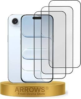 3-Pieces Tempered Glass Screen Protector for iphone 17 Air, 9H Hardness, Anti-Dust ESD Technology, Easy Installation, Full Coverage