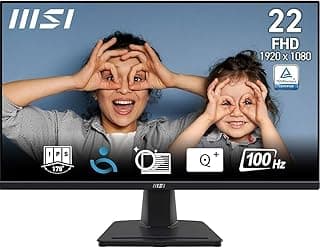 شاشة ال اي دي برو MP225 DE عالية الدقة FHD بدقة 1920×1080 وتردد 100HZ وسرعة استجابة 4 مللي لكل ثانية بمنفذ HDMI وVGA من ام اس اي، مقاس 21.5 بوصة، لون أسود