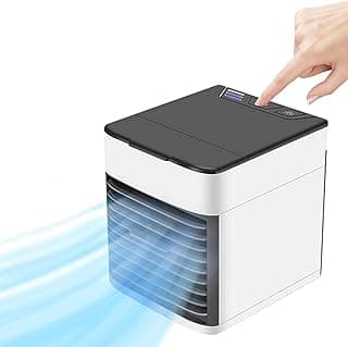 مكيف الهواء المحمول الشخصي لسطح المكتب من ديكديل، جهاز تبريد وتنقية الهواء USB، مزود بمروحة صغيرة مع اضاءة LED بـ 7 الوان للمنزل او المكتب