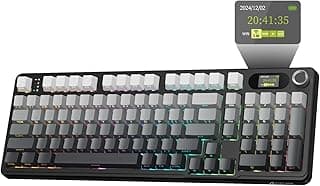 ATTACK SHARK X98PRO Wireless Mechanical Keyboard, 2.4GHz/USB-C/BT5.0 Gasket Hot Swappable Custom Keyboard, Side Printed PBT Keycaps Mechanical Gaming Keyboard for PC (Black)
