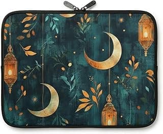 Premium Laptop Sleeve Case, Shockproof Protective Case, Soft Velvet Lining, High-Density Foam Padding, Durable Zipper, Stylish Design for MacBook and Laptops (up to 15.6 inch) - Crescent