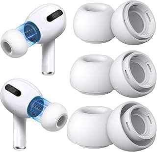 3-Pair Replacement Ear Tips for AirPods Pro 2nd/1st Generation with Cleaner kit,Noise Reduction Holewith & Built-in dust Guard Screen, Silicone Ear Tips for USB-C Charging Case (S/M/L)