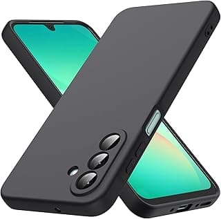 جراب متوافق مع سامسونج Galaxy A26 5G، جراب سيليكون سائل TPU ناعم، جراب موبايل، مضاد للصدمات، مقاوم للخدش، جراب حماية لسامسونج Galaxy A26 5G، أسود