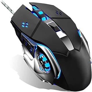 ماوس جيمنج ضوئي مريح بسلك نايلون USB، 6 أزرار، 3600 DPI، أداء عالي، للكمبيوتر واللابتوب (تصميم بفتحات لمنع التعرق) (ZR-1900، أسود)