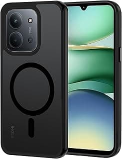 Magnetic Cover for Xiaomi Redmi 15C 4G/5G, Ultra Thin Translucent Matte Back Scratch Resistant TPU Bumper Shockproof Protective Case, Black