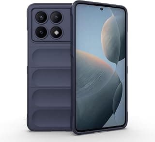 جراب سيليكون للحماية لهاتف Poco X6 Pro/Redmi K70E 5G، حماية للكاميرا، لون أزرق