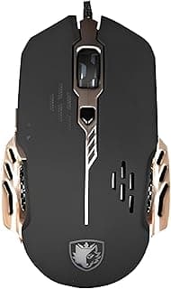 ماوس جيمنج SADES - تصميم مريح - إضاءة تلقائية - مستشعر ليزر - DPI قابل للتعديل - واجهة USB (أسود)