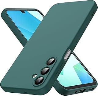 Soft Silicon Camera Protection Case with Microfiber Lining For Samsung Galaxy A26 (Dark green)