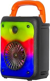 سماعة KOLAV-F301 محمولة بلوتوث سوبر باس لاسلكية 5 وات مع إضاءة RGB وقارئ MP3 وكارت TF/USB - أسود