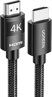 كابل HDMI 2.0 عالي السرعة من يوجرين 4K بسلك نايلون مضفر 18 جيجابايت ودعم ايثرنت 4K بسرعة 60 هرتز HDR ARC متوافق مع ماك بوك برو 2021 وبلاي ستيشن 5 و4 وXBOX سويتش وبلو راي والتلفزيون والكمبيوتر، 1 متر
