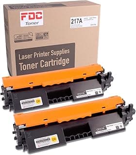 خراطيش حبر بديلة FDC CF217A 17A متوافقة مع طابعات اتش بي ليزرجيت برو M102a M102w M130 MFP M130fn M130fw M130nw M130nw M130a (مع الشريحة) (قطعتان اسود)