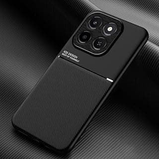 phone case compatible with Honor X7D Classic shockproof silicone soft tpu leather hard pc mobile phone Magnetic Shockproof PC + TPU Phone Case for Honor X7D (Black)
