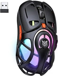 ONKUMA DM02 Tri-Mode RGB Gaming Mouse – 12,800 DPI Optical Sensor, 1000Hz Polling Rate, Lightweight Honeycomb Shell, Bluetooth, 2.4GHz Wireless & Wired Gaming Mouse (Black)