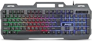 K101 Gaming Keyboard with RGB Backlighting and Rainbow Effects, Wired Gaming Keyboard Compatible with Various Operating Systems