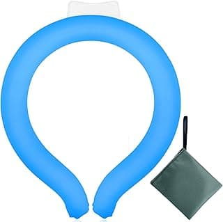 Neck Cooling Tube with Cold Insulated Bag, Reusable Wearable Neck Cooler Ring, Cooling Neck Wraps for Summer Heat Outdoor Indoor (Blue)