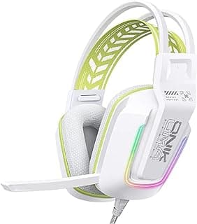سماعة راس ستيريو للالعاب X13 RGB من اونكوما، مشغلات 50 ملم، ميكروفون بخاصية تقليل الضوضاء مع دوران 120 درجة، اضاءة RGB رائعة، 3.5 ملم + USB، وسائد اذن مريحة ثلاثية الابعاد للكمبيوتر ووحدة التحكم