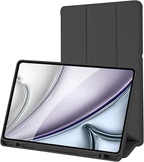 جراب متوافق مع سامسونج جالاكسي Tab S6 Lite 10.4 بوصة 2024/2022/2020 SM-P620N/P625N/P610/P613/P615/P619 مع حامل قلم - جراب نحيف مع خاصية الفتح/الغلق التلقائي (أسود)