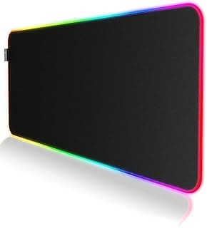 قاعدة ماوس للالعاب باضاءة RGB مقاس (1.8m،) قاعدة ماوس مقاس XL مع 11 وضع اضاءة و7 الوان LED، سطح قماشي مقاوم للماء، قاعدة مطاطية غير قابلة للانزلاق للكمبيوتر واللابتوب والكيبورد