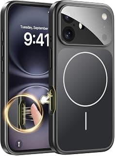 جراب Dl3 Mobilak لهاتف iPhone 17، متوافق مع MagSafe، ظهر صلب مع حماية زجاجية للكاميرا، نحيف ومضاد للصدمات (أسود)