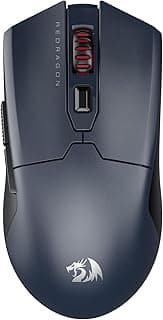 Redragon M995 LIT Gaming Mouse, 10000 DPI Wired/Wireless Mouse, BT & 2.4G Wireless, 6 Macro Buttons, 51G Ultra Lightweight, Reliable Power Capacity for PC/Mac/Laptop, Gray
