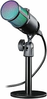 Hiper M021 USB Condenser Gaming Microphone with 3.5 mm Headphone Jack, Micro Gamer for Podcast Streaming Youtube Conference, USB Compatible with PC, Laptop