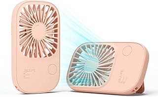 جيزليف مروحة صغيرة محمولة باليد مع دعامة رموش قابلة لاعادة الشحن بمنفذ USB 3 سرعات مكياج للمكتب والسفر والاماكن الخارجية - بينك زهري 2000.0 مللي أمبير ساعة