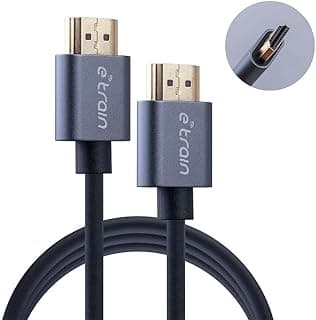 كابل HDMI إلى دائري بطول 1.2 متر مطلي ذهب من اي-ترين DC890 - أسود لباور بنك