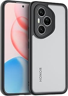 جراب Grabist لهاتف Honor 400 Pro، شفاف كريستالي، حماية عسكرية ضد الصدمات، تصميم نحيف (إطار أسود)