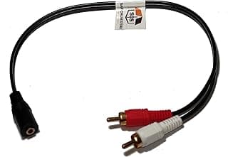 2RCA Male (Right and Left) to 3.5mm Female AUX Adapter Cable