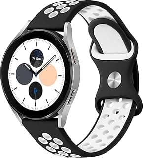 استيك ساعة سيليكون رياضي Dl3 Mobilak مقاس 22MM لسامسونج Galaxy Watch3 45mm / Galaxy 46mm / Gear S3 / هواوي Watch GT3 46MM / GT2E / GT2 Pro / GT GT2 46MM / هونر Magic Watch2 46mm / Amazfit GTR 4,3 (أسود وأبيض)