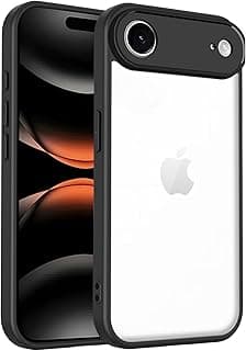 جراب Grabist لـ iPhone 17 Air، شفاف كريستالي لا يصفر، حماية من الدرجة العسكرية، غطاء حماية مضاد للصدمات مع حماية للكاميرا (إطار أسود) (IPhone 17 Air)