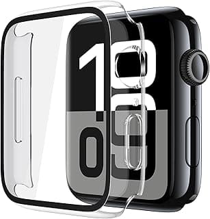 2 Pieces PC Protective Cover with Tempered Glass for Apple Watch Series 11/10 46 mm, Ultra-Thin Anti-Drop Scratch Resistant Case for iWatch, Transparent
