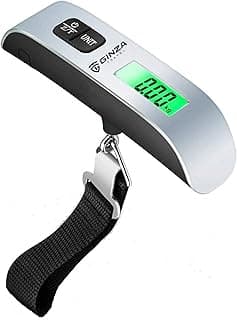 GinzaTravel Electronic Luggage Scale 110 Lbs High Precision Travel Digital Hanging Scales 50kg Luggage Scale (Silver, 1PC A)