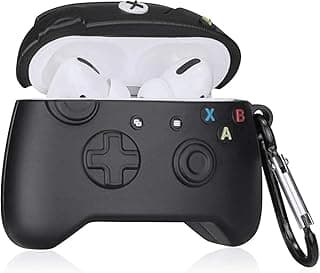 Fekra AirPods Case Soft Silicone Shockproof Cover for Apple AirPods 2/1, New 3D Cute Cartoon Creative Fun Case Skin with Keychain Design forAirPods Gen 1 & Gen 2 Case (gaming black)