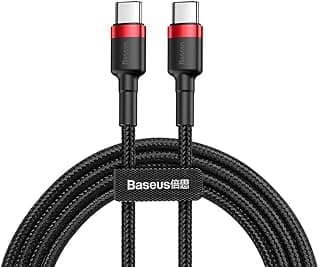 Baseus 60W USB-C to USB-C Fast Charge Cable for Huawei/Oppo/Infinix/Xiaomi/Redmi / (1 Meter, Black)