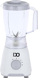 خلاط بلاستيك IDO مع 2 مطحنة، 600 وات - BLGR600-WH - أبيض - ضمان سنتين