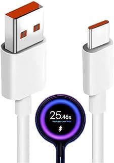 Charging Turbo Mobile Cable Very Fast compatible With Turbo Charger/Hyper Charging Cable 1M (White 3A(33W))