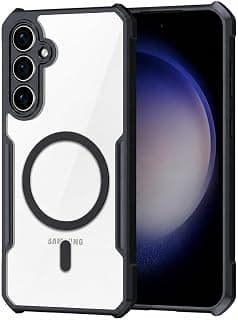 Shockproof Transparent Back Case for Samsung S25 Fe, Heavy Duty Corner Protection, Clear PC Back with TPU Bumper, Camera Protection Cover, Not Support Wireless Charging
