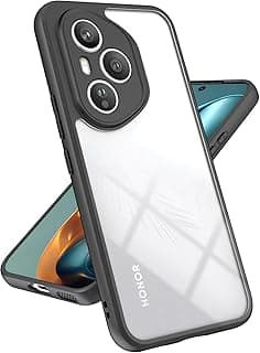 جراب لهاتف Honor 400 Pro 5G: جراب شفاف مطفي مضاد للصدمات مع غطاء للكاميرا - جراب سيليكون نحيف ومقاوم للسقوط بدرجة عسكرية (شفاف)