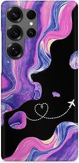 جراب موبايل سيليكون مطبوع بتصميم Glitter Art متوافق مع سامسونج جالاكسي S23 Ultra