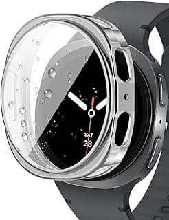 Case Compatible with Samsung Galaxy Watch 8 44mm Case All-Around with Built-in Screen Protector Watch Soft TPU Shockproof Cover Slim Guard Thin Bumper Shell Protector (Clear)