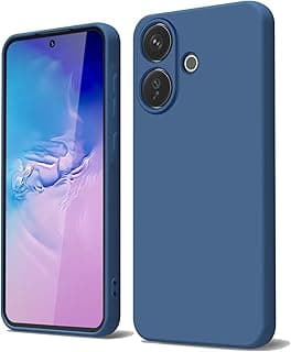 جوجمي جراب حماية لموبايل فيفو V60 لايت شبكة الجيل الخامس 5G مع بطانة مضادة للخدش من السيليكون السائل مضاد للصدمات، غطاء خلفي رفيع وناعم من البولي يوريثين الحراري، ازرق