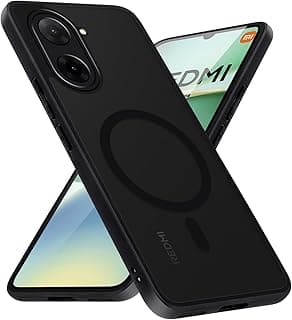Magnetic Case for Xiaomi Redmi A5 4G/Poco C71, Compatible with MagSafe, Translucent Matte Anti-Shock Protective Case Cover for Redmi A5 4G/Poco C71 6.7 Inches, Black